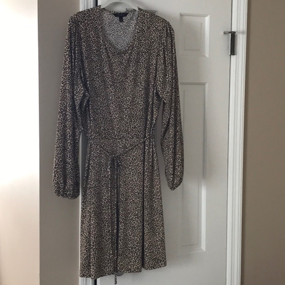 Banana Republic Factory Animal Print Long Sleeve Knit Dress XL